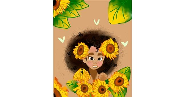 Drawing of Sunflower by Moby 