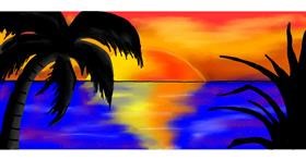 Drawing of Sunset by DebbyLee