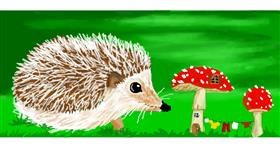 Drawing of Hedgehog by DebbyLee