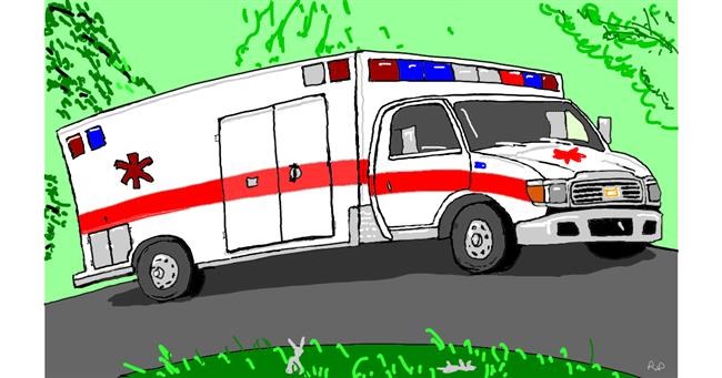 Krankenwagen-Zeichnung von flowerpot