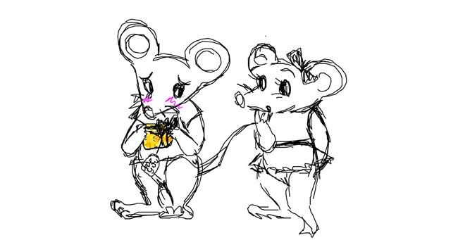 Drawing of Mouse by flipper