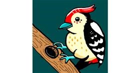 Drawing of Woodpecker by J