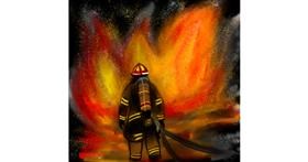 Drawing of Firefighter by Pam