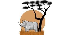 Drawing of Rhino by Mitra