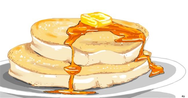 Drawing of Pancakes by Swimmer