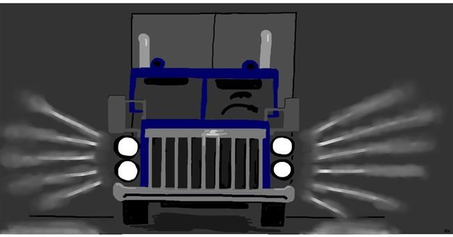 Drawing of Truck by Swimmer 