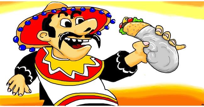 Drawing of Burrito by Swimmer 
