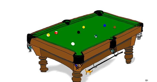 Drawing of Table by flowerpot