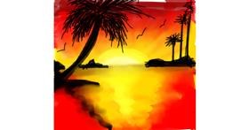 Drawing of Palm tree by Mou