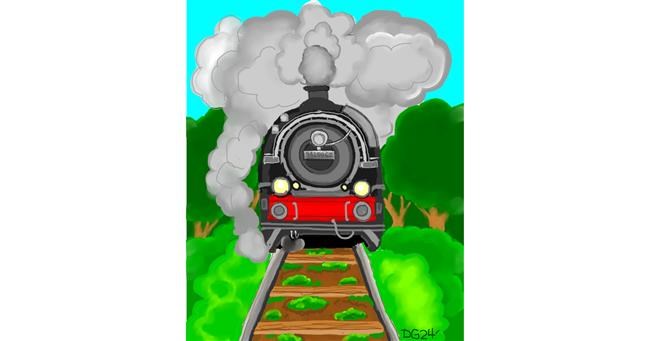 Drawing of Train by GreyhoundMama