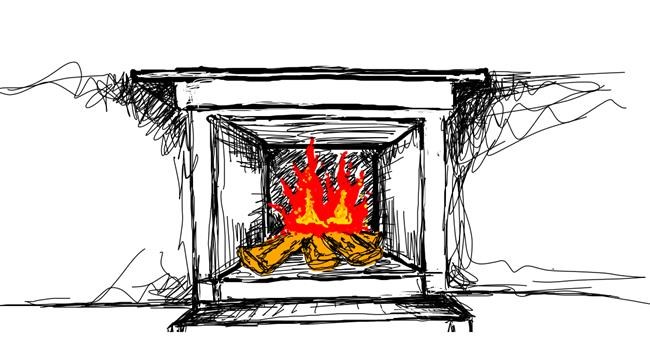 Drawing of Fireplace by Eeezzz