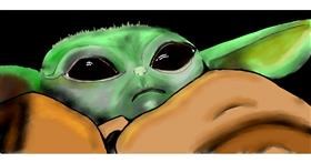 Drawing of Baby Yoda by Kim