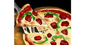 Drawing of Pizza by Cec