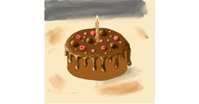 Drawing of Birthday cake by Andromeda