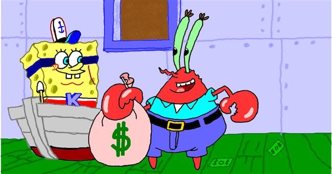 Drawing of Mr. Krabs (spongebob) by InessA