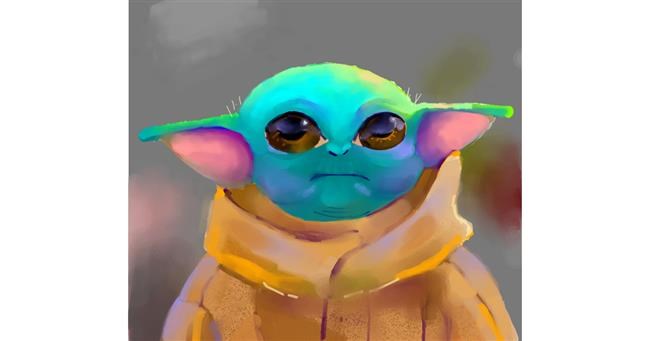 Drawing of Baby Yoda by Ja