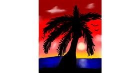 Drawing of Palm tree by W i l l o w