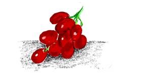 Drawing of Grapes by Lsk