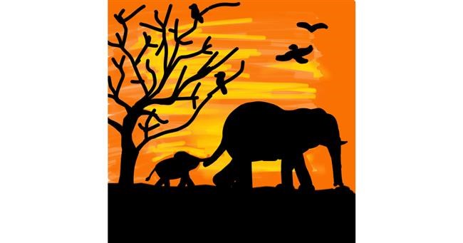 Drawing of Sunset by MaRi