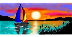 Drawing of Sailboat by DebbyLee