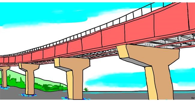 Drawing of Bridge by Swimmer 