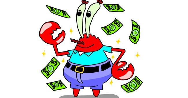 Drawing of Mr. Krabs (spongebob) by Holy Kirbo