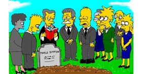 Marge Simpson-Zeichnung von flowerpot