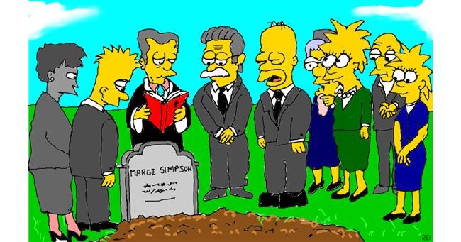 Marge Simpson-Zeichnung von flowerpot