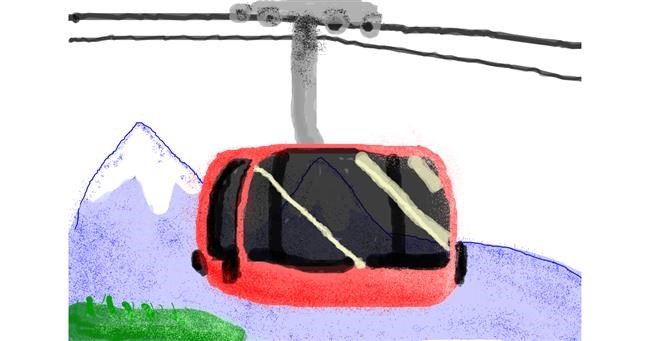 Drawing of Cable car by Blueberrycheezcake