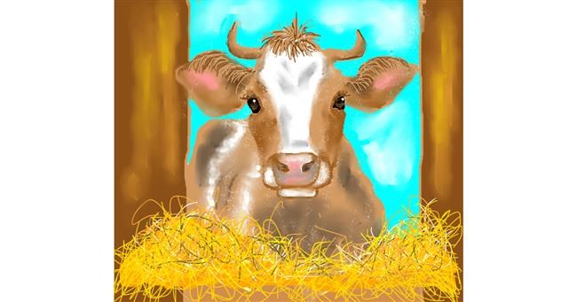 Drawing of Cow by Dexl