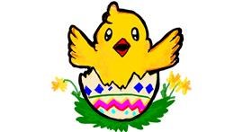 Drawing of Easter chick by Iris