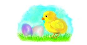 Drawing of Easter chick by DebbyLee