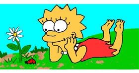 Drawing of Lisa Simpson by Rain