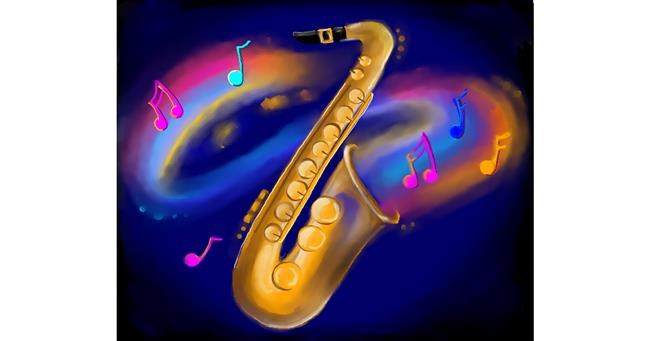 Drawing of Saxophone by Audrey