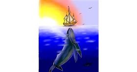 Drawing of Whale by Leah