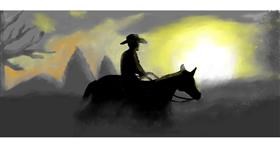 Drawing of Cowboy by Debidolittle