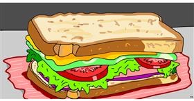 Sandwich-Zeichnung von Swimmer 