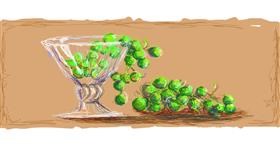 Drawing of Grapes by Paranoia