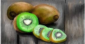 Drawing of Kiwi fruit by Mia