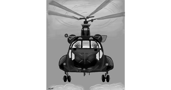 Drawing of Helicopter by GreyhoundMama