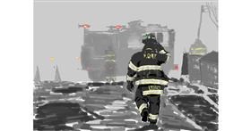 Drawing of Firefighter by teidolo