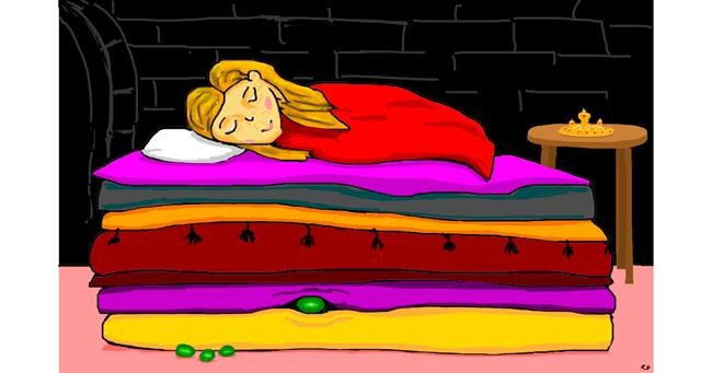 Drawing of Peas by Swimmer