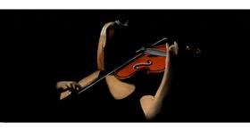 Drawing of Violin by Chaching