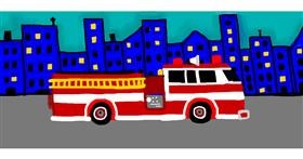 Drawing of Firetruck by Debidolittle