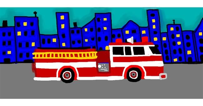 Drawing of Firetruck by Debidolittle