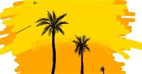 Drawing of Palm tree by Kera