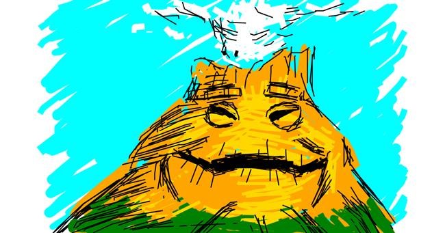 Drawing of Volcano by Derp