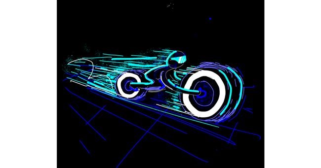 Drawing of Motorbike by Mari