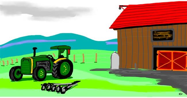 Drawing of Tractor by Swimmer 