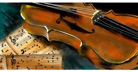 Drawing of Violin by Mandy Boggs